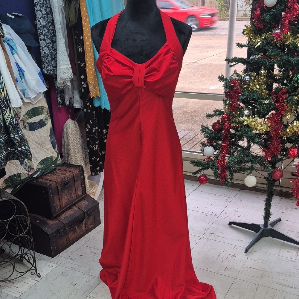 Stunning Scarlet Halter Gown